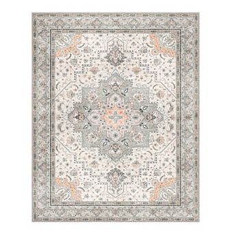 Vintage Floral Area Rugs for Living Room Bedroom, Washable Boho Rug for Dining Room Home Decor