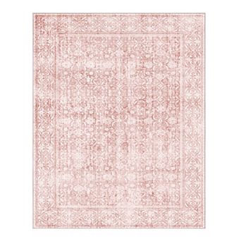 Vintage Floral Area Rug For Living Room, Washable Flower Printed Rugs for Bedroom Dining Room