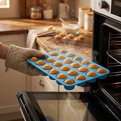 24-Cup Mini Muffin Pan - Non-Stick Bite-Sized Cupcake Mold for Baking