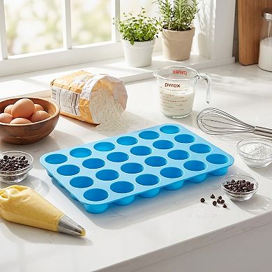 24-Cup Mini Muffin Pan - Non-Stick Bite-Sized Cupcake Mold for Baking