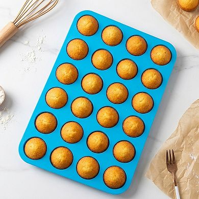 24-Cup Mini Muffin Pan - Non-Stick Bite-Sized Cupcake Mold for Baking
