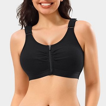 Nebility Women's Front Closure Wireless Compression Bra For Post-Surgery Recovery Cotton Blend