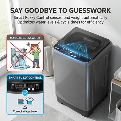 Loheer Full Automatic Top Load Washing Machine, Compact Laundry Washer with Air Dry
