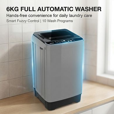 Loheer Full Automatic Top Load Washing Machine, Compact Laundry Washer with Air Dry