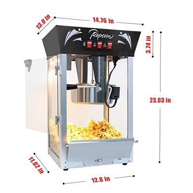 Loheer Commercial Popcorn Maker,12Oz Countertop Popper for Home Theater and Events