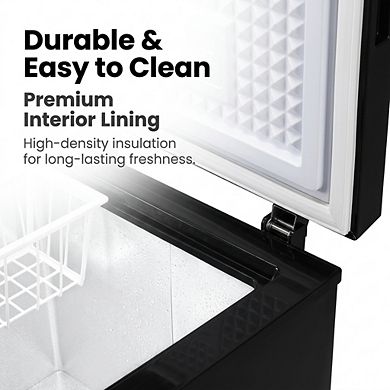 Loheer Chest Freezer - 72L Compact Mini Deep Freezer for Food Storage