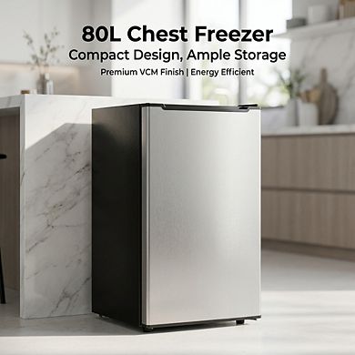 Loheer 80L Compact Chest Freezer, Single Door Deep Freezer for Home Garage and Apartment