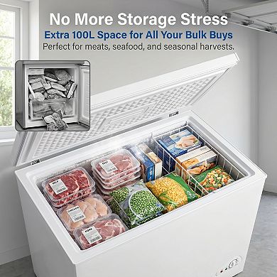 Loheer 100L Freezer With Basket - Compact Deep Freezer for Home