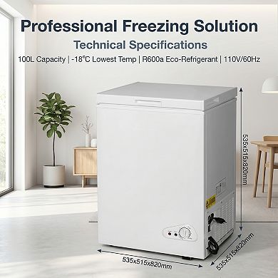 Loheer 100L Freezer With Basket - Compact Deep Freezer for Home