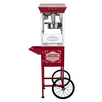 Loheer Movie Theater-Style Popcorn Machine with Cart, 12-Oz For Home Movie