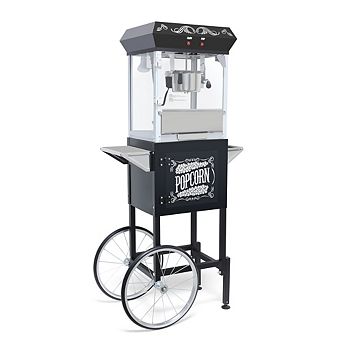 Loheer Freestanding Popcorn Machine with Cart, 8oz for Concession Stand