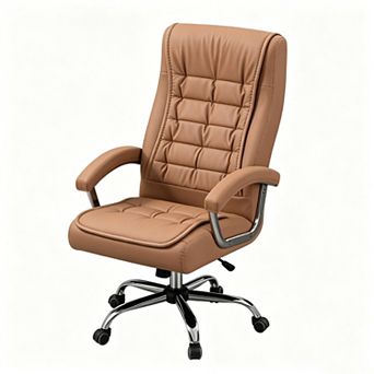 High Back Executive Office Chair-Heavy Duty Padded Boss Desk Chair with Spring Seat Cushion
