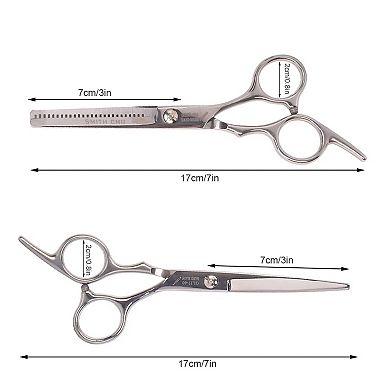 Professional Hair Cutting Scissors Set, 6 Inch Stainless Steel Thinning Shears Set with Case