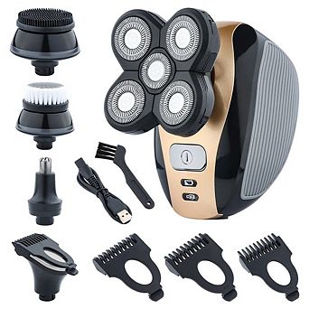 Electric Shaver for Bald Heads, Multifunctional Rotary Razor Kit, Waterproof, Wet Dry Trimmer