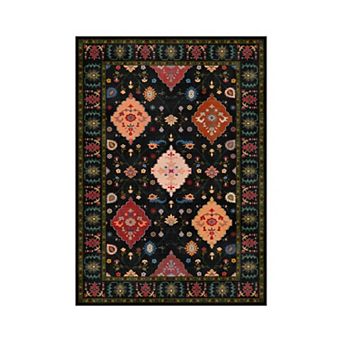 Machine Washable Vintage Area Rug for Living Room, Non-Slip Floral Rugs for Bedroom Office Kitchen