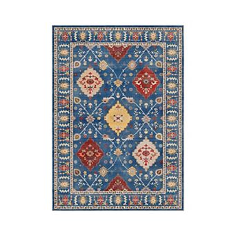 Machine Washable Vintage Area Rug for Living Room, Non-Slip Floral Rugs for Bedroom Office Kitchen