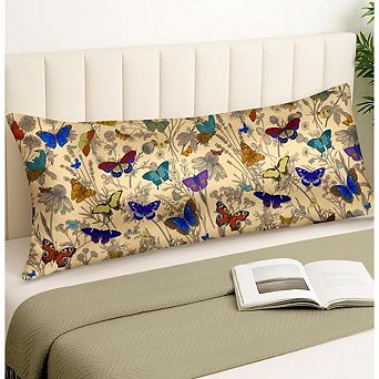 Butterfly Satin Body Pillow Cover, Silky Soft, Zipper Closure, Skin Friendly