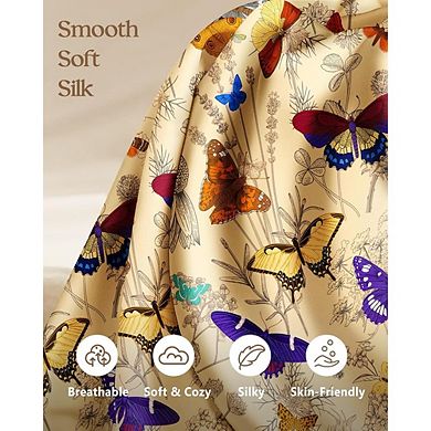 Butterfly Satin Body Pillow Cover, Silky Soft, Zipper Closure, Skin Friendly