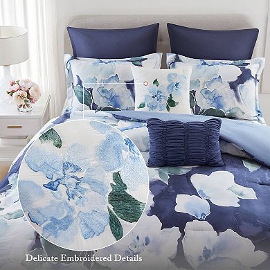 7-Piece Cal King Flower Printed Comforter Set, 100% Cotton Face, Breathable for All Seasons