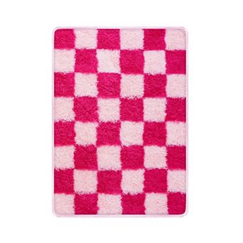 Checkered Area Rugs for Living Room, Shag Fluffy Plaid Rug for Bedroom Dorm Home Decor Aesthetic