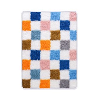 Checkered Area Rugs for Living Room, Shag Fluffy Plaid Rug for Bedroom Dorm Home Decor Aesthetic