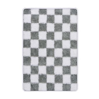 Checkered Rugs for Living Room, Shag Fluffy Area Rug, Carpet for Bedroom, Dorm Home Decor Aesthetic