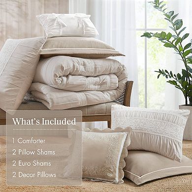 7- Piece Layered Shabby Chic Style King Comforter Set