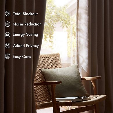 2-Pack 52x108" Sound Blocking Blackout Curtains, Total Blackout, Noise Reducing for Bedroom