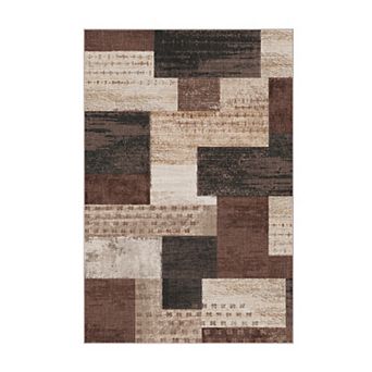 Modern Area Rug for Living Room, Geometric Rug for Bedroom Home Decor, Patchwork Carpet for Office