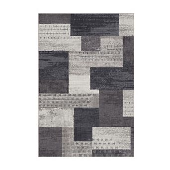 Modern Area Rug for Living Room, Geometric Rug for Bedroom Home Decor, Patchwork Carpet for Office