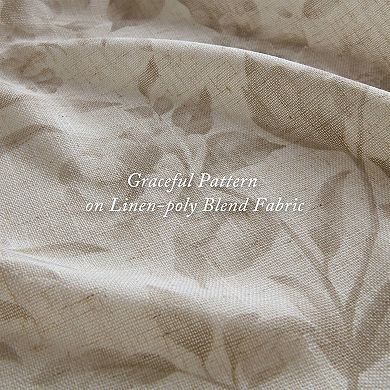 2-Pack 42x84" Curtain Panel Botanical Print, Linen-Blend, Light Filtering for Living Room