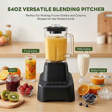Professional Ice Cream Blender, 54 oz Glass Cup, Ice Crushing, Multi-Speed for Home