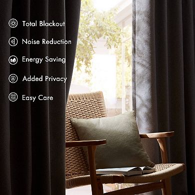 2-Pack 52x95" Sound Blocking Blackout Curtains, Total Blackout, Noise Reducing for Bedroom