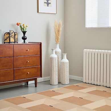 Modern White Metal Floor Vase 3-Piece Set - Glazed Finish for Home Decoration, Large Sizes