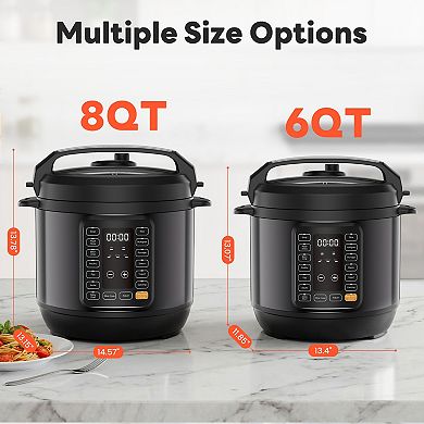 8 QT Electric Pressure Cooker, Multi-Functional High-Pressure, Stainless Steel, Programmable