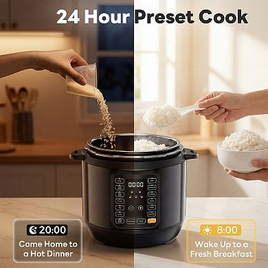 8 QT Electric Pressure Cooker, Multi-Functional High-Pressure, Stainless Steel, Programmable