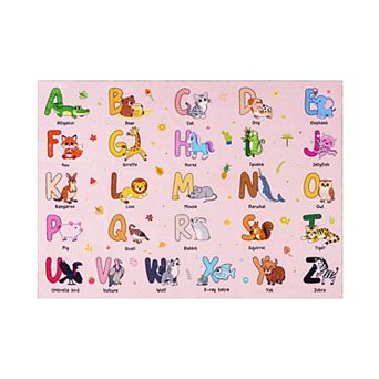 Machine Washable Kids Rugs for Playroom, Non-Slip Animal Printed Rug for Toddler Kids Room Decor Mat