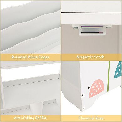 Kids Toy Storage Organizer with Bookshelf and Cabinet