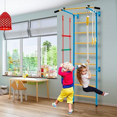 7 In 1 Kids Indoor Gym Playground Swedish Wall Ladder