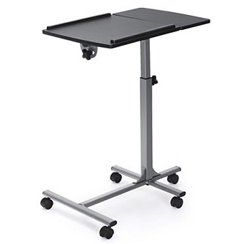 Adjustable Rolling Laptop Table With Height Adjustable MDF Top