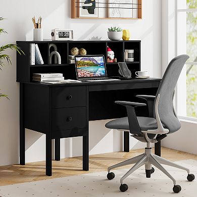 Computer Desk With Drawers and Power Outlets 48 Inch Writing Desk