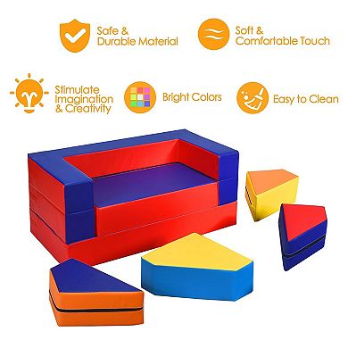 Toddler Climbing Toys Foam Playset 8 Piece 4 In 1 Soft Play Set