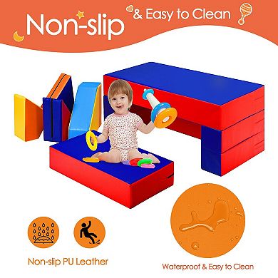 Toddler Climbing Toys Foam Playset 8 Piece 4 In 1 Soft Play Set