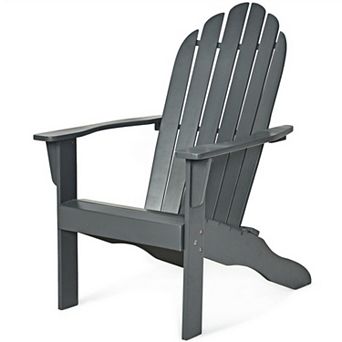 Acacia Wood Adirondack Chair with Ergonomic High Back