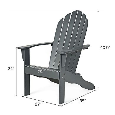 Acacia Wood Adirondack Chair with Ergonomic High Back