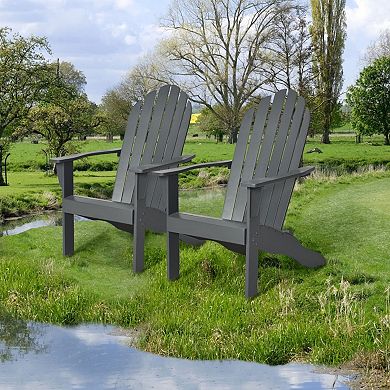 Acacia Wood Adirondack Chair with Ergonomic High Back