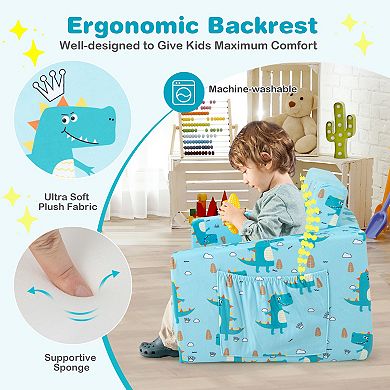 Kids Recliner Sofa Convertible Sleeper Bed with Storage Pockets