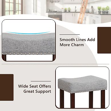 Counter Height Bar Stools Set of 2 with Curved Cushioned Seats