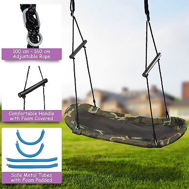 Saucer Tree Swing Surf with Adjustable Height for Kids and Adults