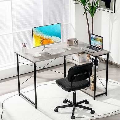 48 Inch L Shaped Computer Desk with Reversible Adjustable Shelf